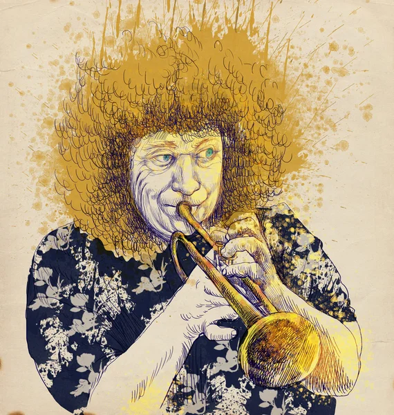 Jazzman - trompetista —  Fotos de Stock