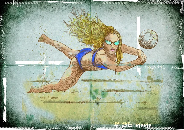 Beachvolleyballspieler — Stockfoto