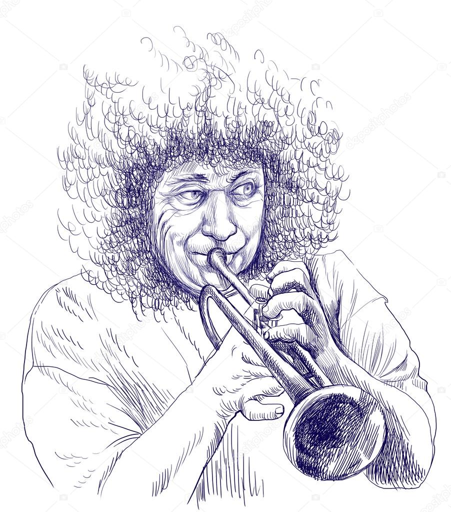 Рисование ублюдочного трубача | Премиум векторы