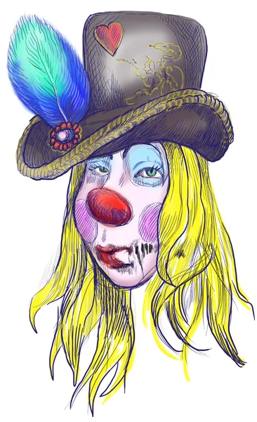 Portrait of an spooky clown — Stock Photo, Image