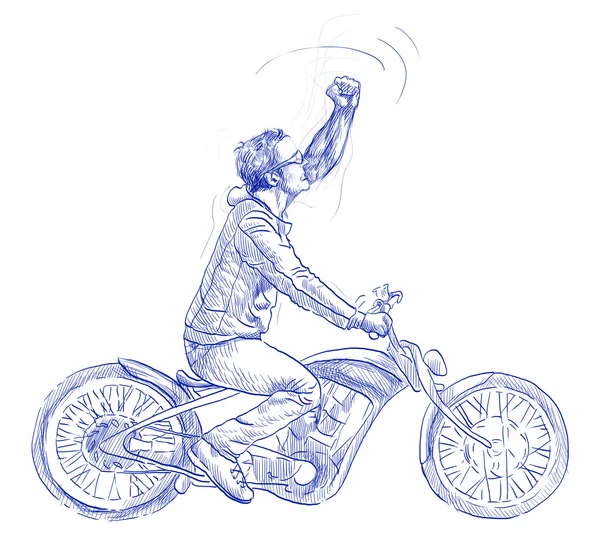 Bir motosiklet üzerinde — Stok fotoğraf
