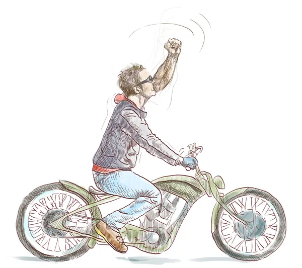 bir motosiklet üzerinde