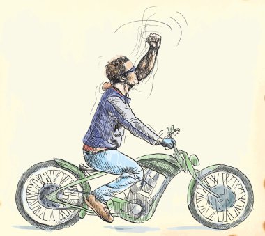 bir motosiklet üzerinde