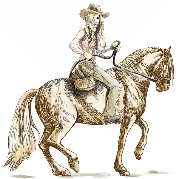 Cowgirl — Stockvector