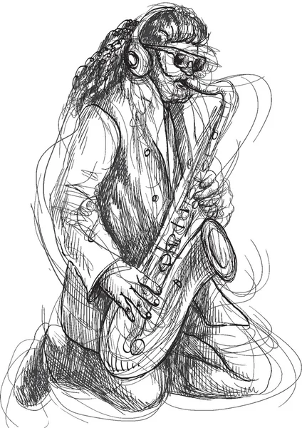 Saxofonista — Stockový vektor