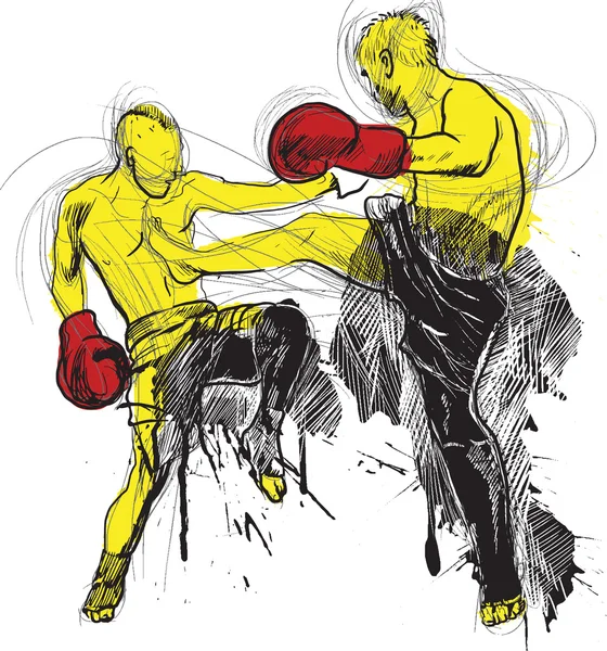Muay - kickboxning — Stock vektor