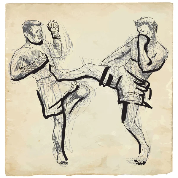 Muay - kickboxing — Archivo Imágenes Vectoriales