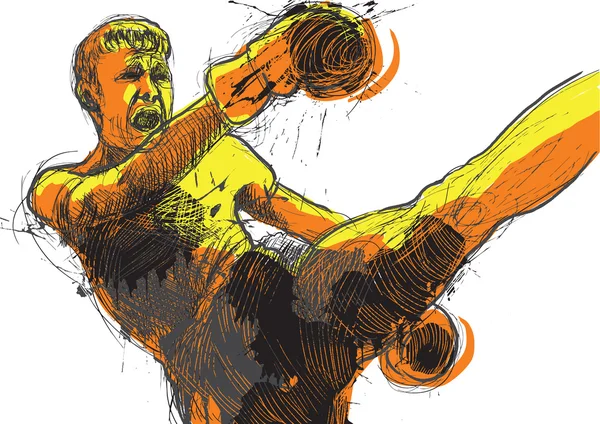 Muay - kickboxing — стоковый вектор