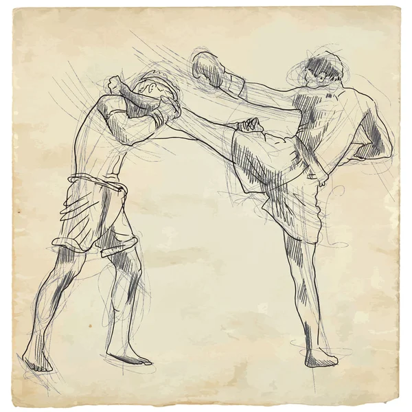 Muay - kickboxing — Archivo Imágenes Vectoriales