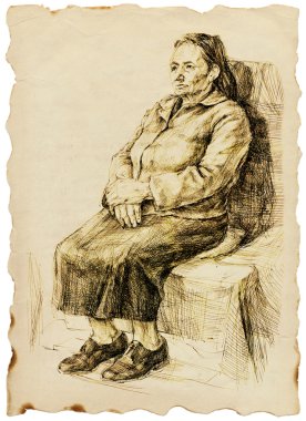 Yaşlı kadın.