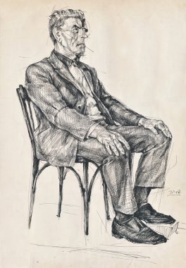 yaşlı adam oturuyor