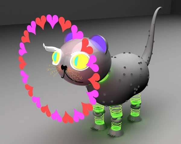 Tier: Robo-Katze — Stockfoto