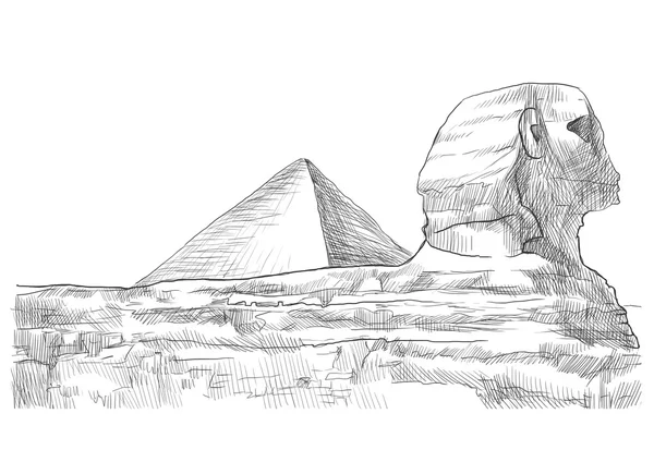 Esfinge y pirámide — Foto de Stock