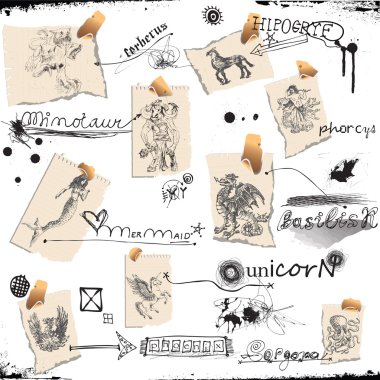 Collection of mythical characterst clipart