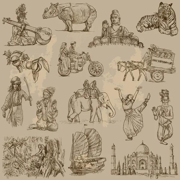 India and Indonesia Stock Illustration