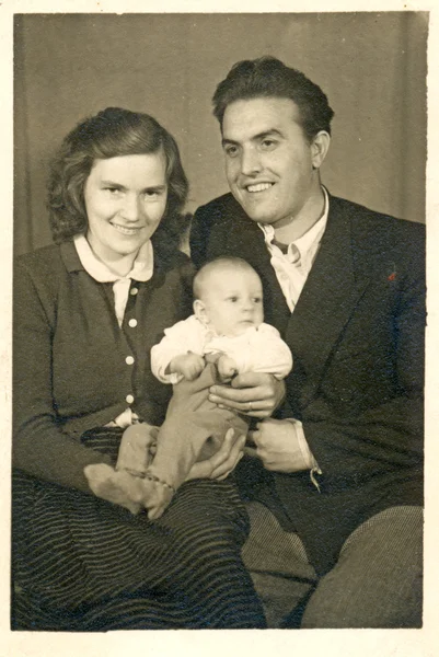 Muž, žena a dítě — Stock fotografie