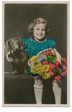kız ve dachshund