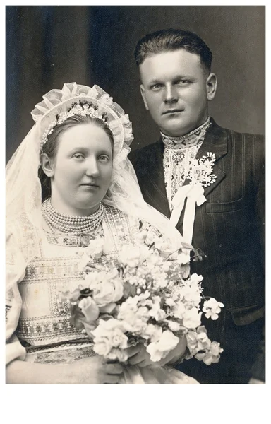 Svatební den - nevěsta a ženich — Stock fotografie