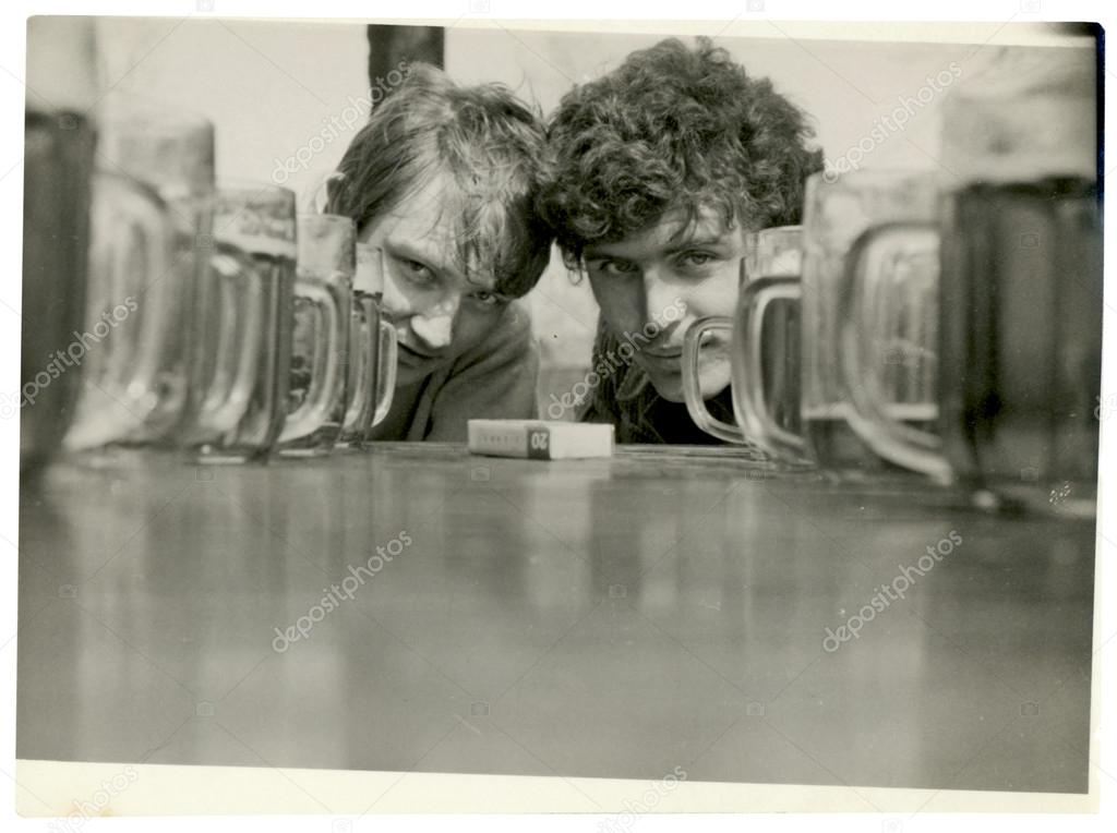 Young men in the pub