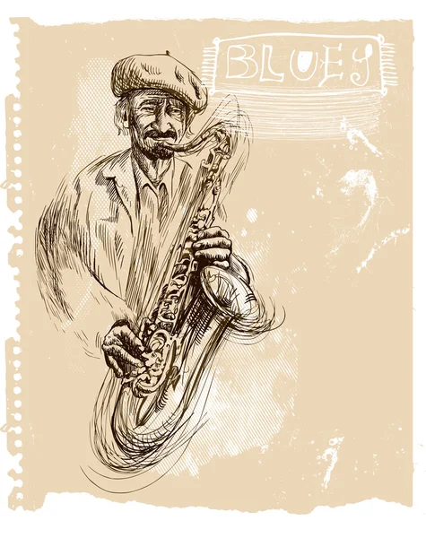Muzyk - saksofonista — Wektor stockowy