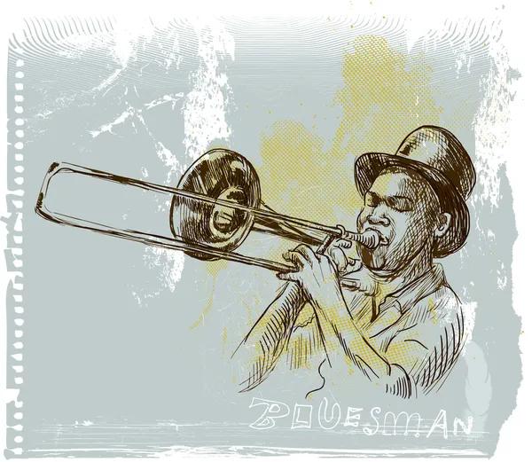 Musicien - trompettiste — Image vectorielle