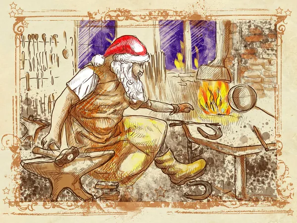 Santa Claus - Blacksmith — Stock Photo, Image