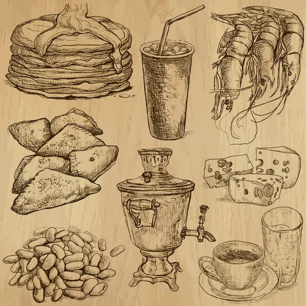 Comida y bebida — Archivo Imágenes Vectoriales