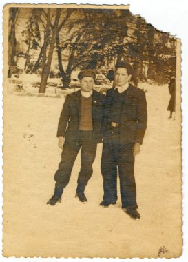 erkeklerde bir kış manzarası