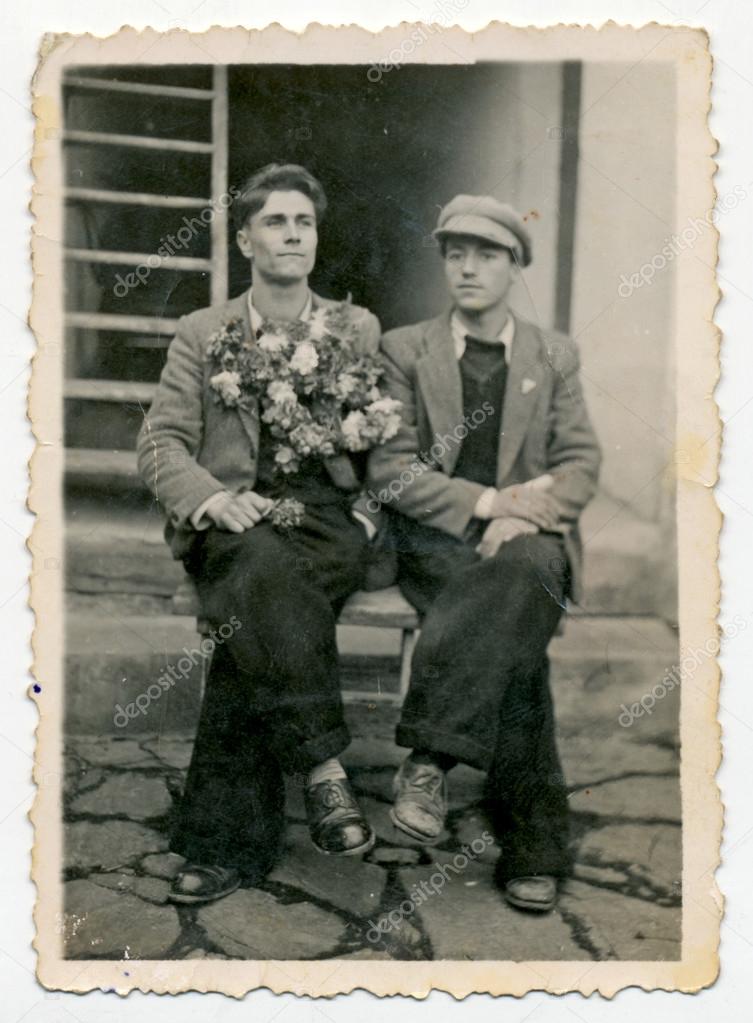 Men sitting on a bench