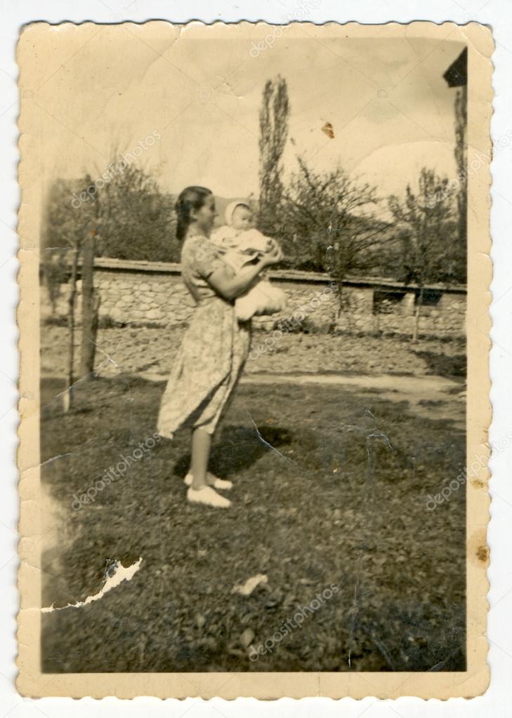 Woman holding baby