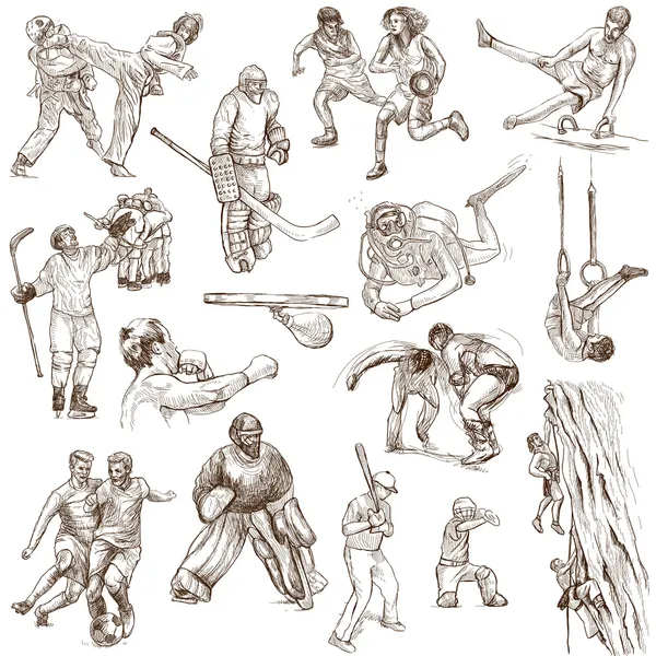 Sport - Collection of an Hand Drawn Illustrations — Stock Photo, Image