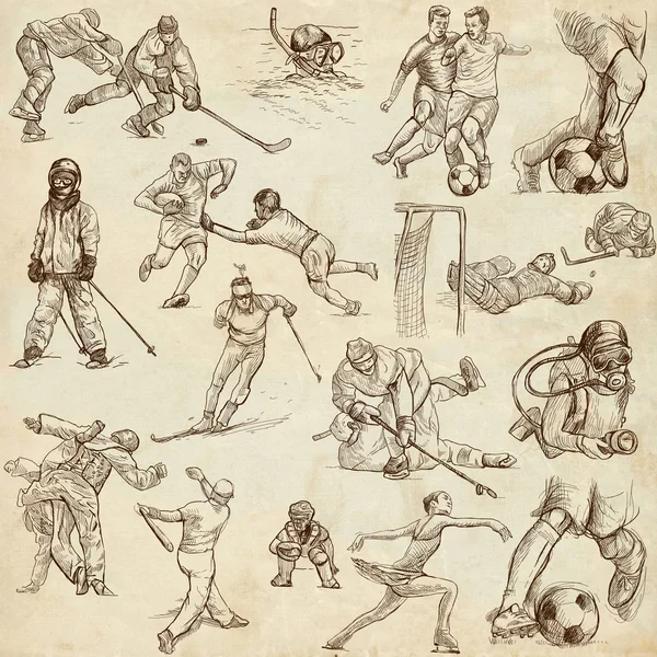 Sport - collectie van een hand getrokken illustraties — Stockfoto