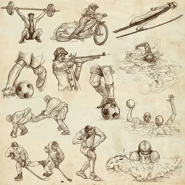 Sport - Collection of an Hand Drawn Illustrations — Stock Photo, Image
