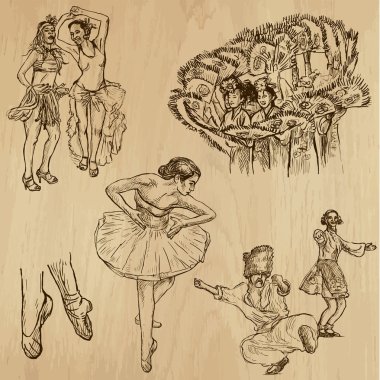 Dancers no. 4 - hand drawn collection, vector clipart