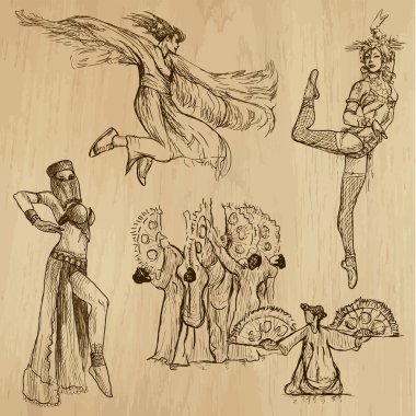 Dancers no.5 - hand drawn collection, vector clipart