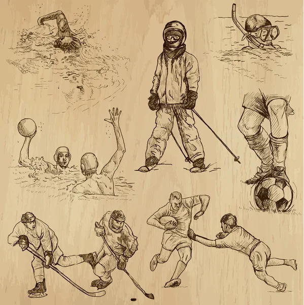 Collezione sportiva n.8 - illustrazioni disegnate a mano — Vettoriale Stock