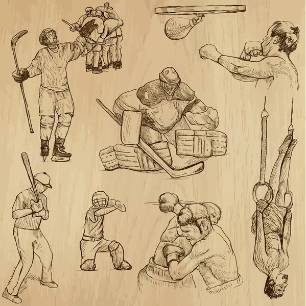 Collection sport no 13 - illustrations dessinées à la main — Image vectorielle