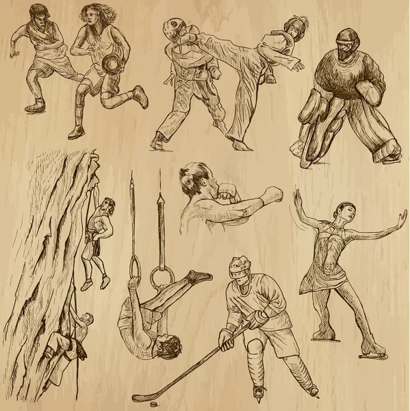 Sport collectie no.12 - hand getrokken illustraties — Stockvector