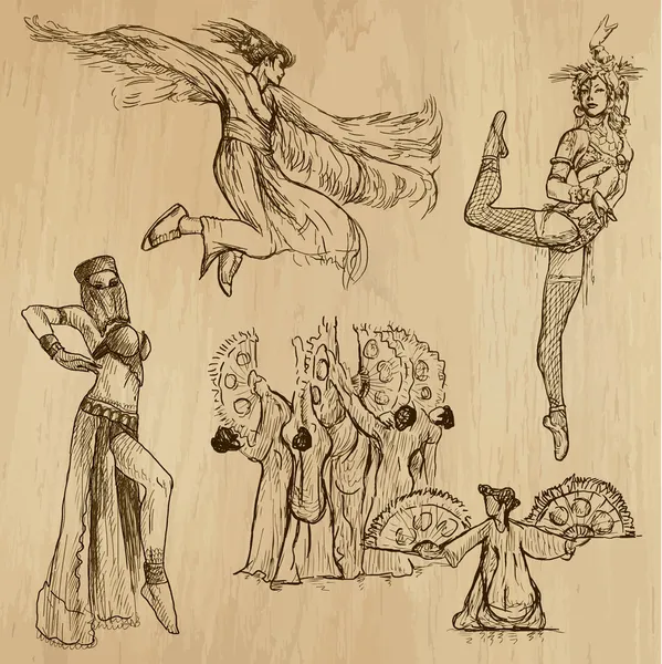 Danseurs no.5 - collection dessinée à la main, vecteur — Image vectorielle