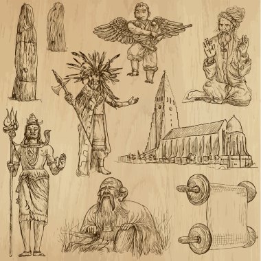 dini no.11 - vektör paketi, el çizimleri