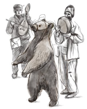 Digital Painting: Dancing bear clipart
