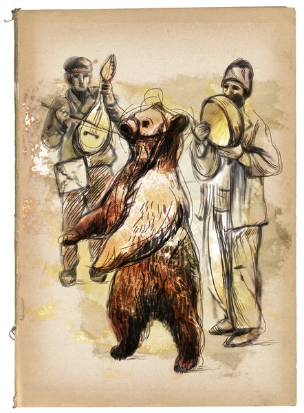 Malarstwo cyfrowe: Dancing bear — Zdjęcie stockowe