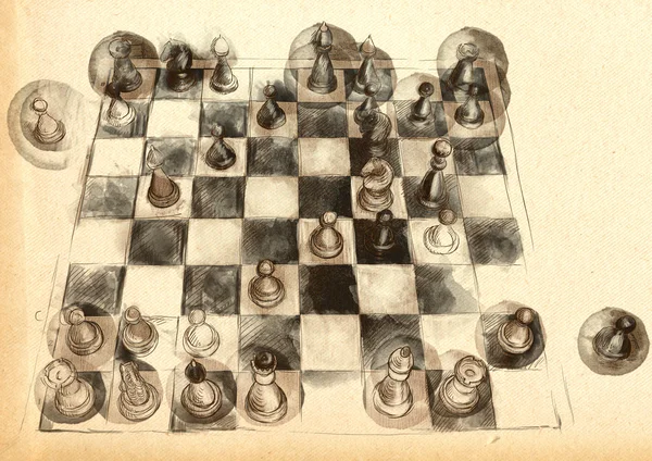 世界上很著名的象棋游戏： anderssen-kieseritzky — 图库照片