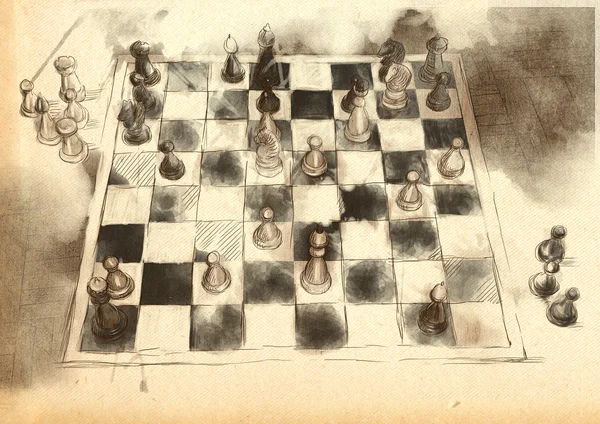 世界上很著名的象棋游戏： anderssen-kieseritzky — 图库照片