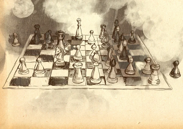 世界上很著名的象棋游戏： 伯恩-费舍尔 — 图库照片