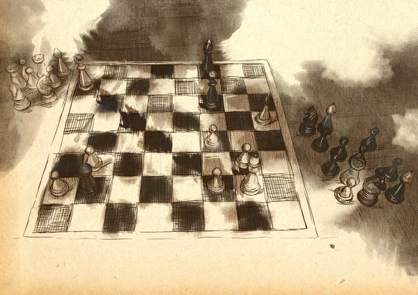 У світі великий шахи ігри: Карпов - Топалов — стокове фото
