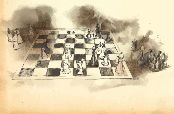 世界上很著名的象棋游戏： 卡尔-卡斯帕罗夫 — 图库矢量图片