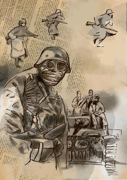 asker maskeli - elle çizilmiş vektör