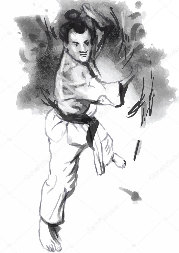 Karate - Hand drawn (calligraphic) vector