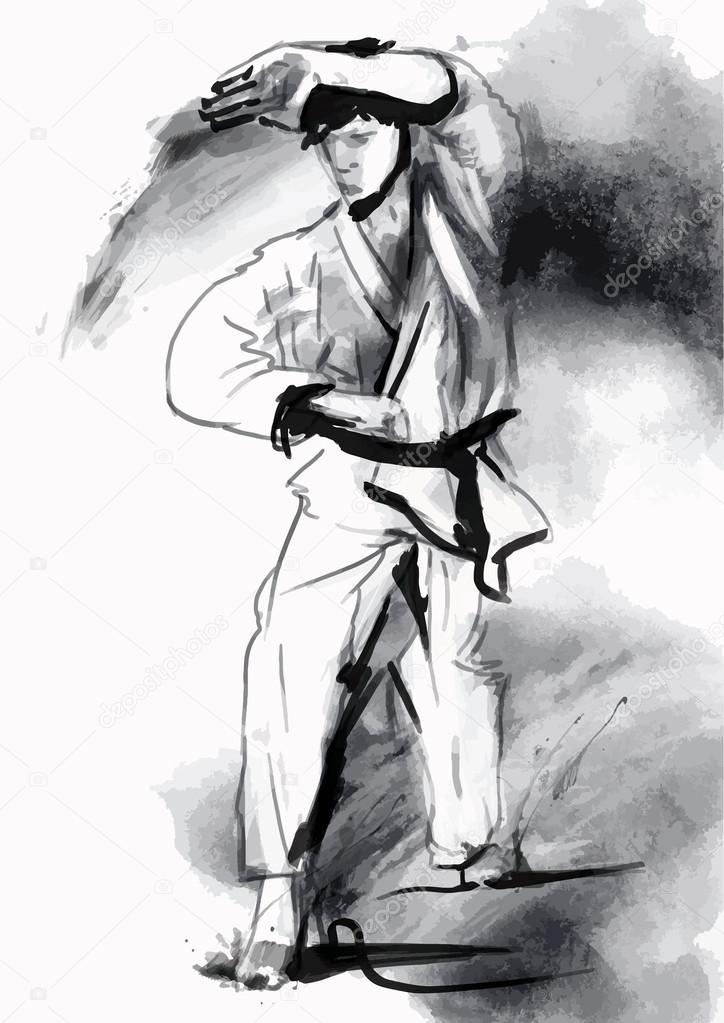 Karate - Hand drawn (calligraphic) vector